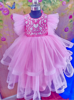 Picture of Party wear dress with beautiful hand embroidery on the yoke 1-2y