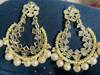 Picture of Jadau jhumka and chandhbali combo