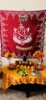 Picture of 4ft by 4ft  Ganesha Backdrop with rangoli design .