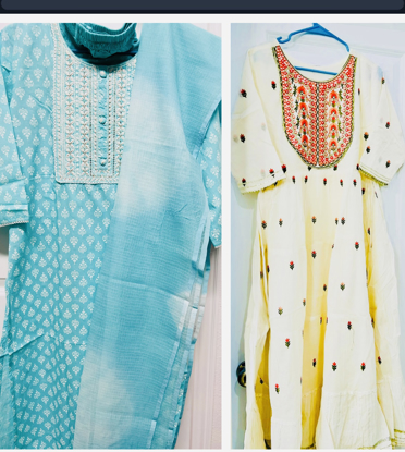 Picture of New Off white long frock and new pure cotton chudidhar set