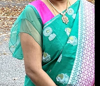 Picture of Combo sarees Dupian pattu lux green and fancy pattu orange sarees