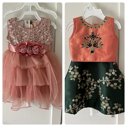 Picture of Combo of 2 Baby girl dresses 0-6 months