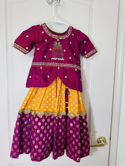 Picture of New benaras lehenga with maggam blouse 4-6y