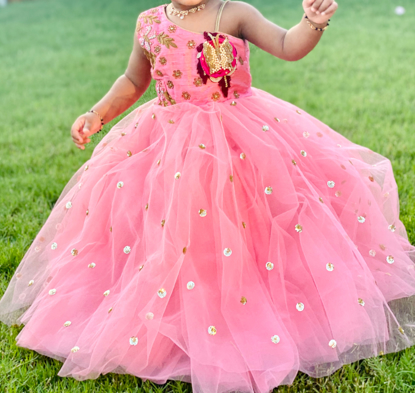 Picture of Kids party wear long frock 1-3y