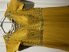 Picture of Mango Yellow georgette layered mirror yoke long frock