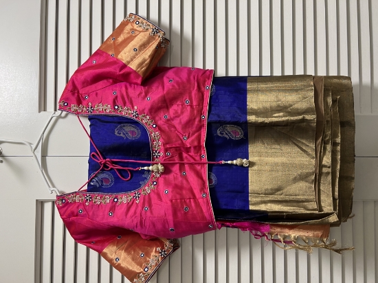 Picture of Kanchi pattu saree with maggam blouse