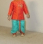 Picture of orange and sky blue kurtha 1y