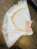 Picture of White organza lehenga with floral embroidery blouse