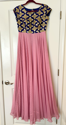 Picture of Pastel Pink blue long gown