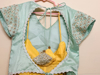 Picture of Teal and yellow cocktail lehenga 6-7y