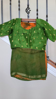 Picture of New green and orange shibori saree