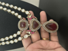 Picture of Victorian Layered moissanite necklace with jadau in ruby