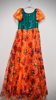 Picture of Orange green organza long dress  10-15yrs