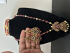 Picture of Pink pumpkin beads mala set with bangles