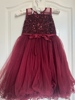 Picture of Wine Red Sequin Tulle Dress 4-6y