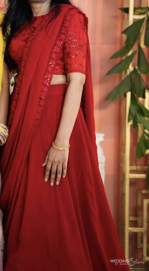 Picture of Maroon designer lehenga