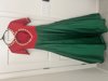 Picture of Green raw silk long dress