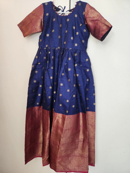 Picture of New Beautiful Navy blue  long dress Anarkali top.