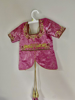 Picture of Green and pink semi pattu langa 4-5y