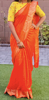 Picture of Orange soft silk saree with work blouse