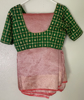 Picture of New pink tissue crushed saree with green blouse