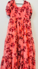 Picture of PL514 Peach floral 2 tired long frock