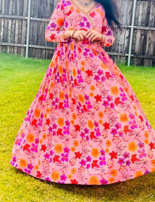 Picture of PL527 pink angrakha style anarkali