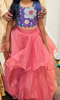 Picture of PL541 Organza lehenga with pure penkalamkari blouse 5-6y