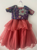 Picture of PL541 Organza lehenga with pure penkalamkari blouse 5-6y