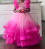 Picture of PL551 Designer pink ombre frock 5-6y