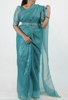 Picture of PARTY WEAR ORGANZA READY TO WEAR SAREE WITH BLOUSE AND BELT