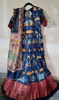 Picture of New Dark blue Anarkali Gown Partywear dress with Front Yoke and elegant dupatta