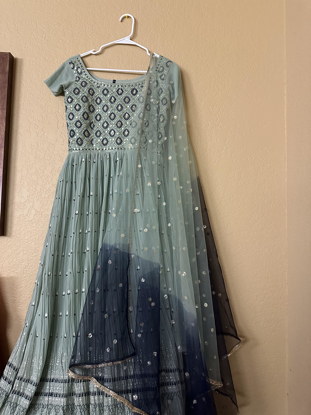 Picture of New Crushed Mint Green Long Dress