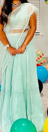 Picture of Mugdha Pastel sea green colour lehenga