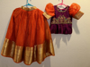 Picture of Orange organza lehanga and purple raw silk maggam work blouse 5-6y