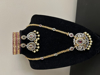 Picture of Gold replica mid length haaram with bangles