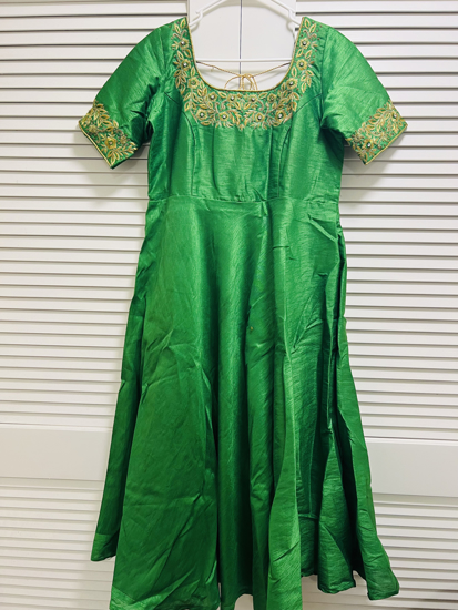 Picture of Raw silk anarkali with maggam work