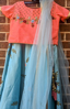 Picture of Sky blue lehenga blouse 12-15y