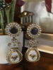 Picture of Mirror work and kundan earrings