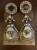 Picture of Mirror work and kundan earrings