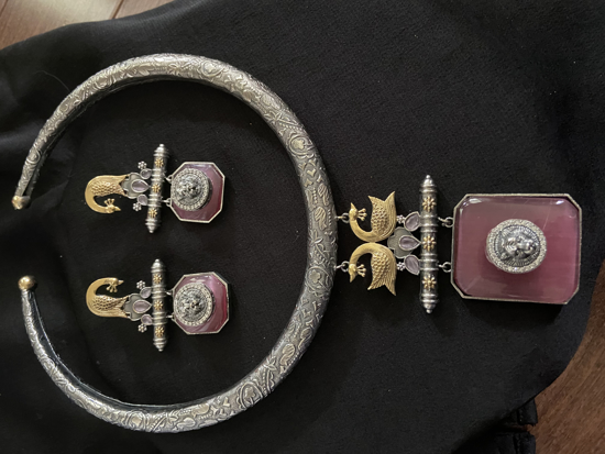 Picture of New Oxidized beautiful Hasli Set