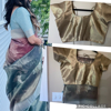 Picture of Fancy tissue dual tone copper brown and teal borde saree with 2 blouses