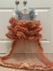 Picture of Ruffled party wear frock with tail 1-2y