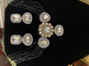 Picture of Black crystal polki Choker set with earrings