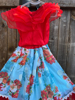 Picture of Red and blue Croptop Lehenga 1-2y