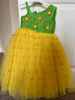 Picture of Lemon yellow and Green long frock 1y