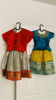 Picture of frock and body lehanga with ruffule blouse combo 2-3y