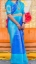 Picture of PL579 Royal blue and light blue pattu saree with jardosie blouse