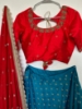 Picture of Blue lehenga with maggam work blouse