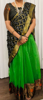 Picture of Green organza lehenga with bandhini dupatta